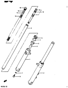 RG125 Передняя вилка