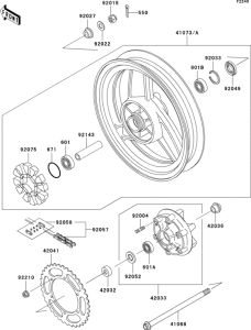 EX500 Заднее колесо и цепь
