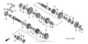 XR400R Трансмиссия