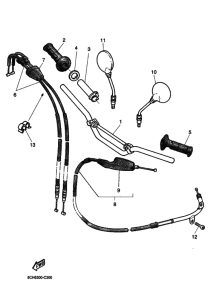 TT600RE Рулевой рычаг и кабель