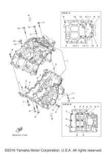 YZFR3GW Картер двигателя