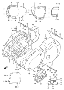 VL1500 Crankcase cover ass`y  (v