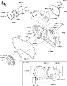 VN1600 Крышки двигателя правые