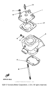 YZ80K Цилиндр и головка цилиндра