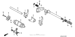 XR200R Gearshift drum + gearshift fork