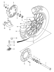 RM250 Rear wheel complete assy
