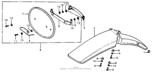 XR75 Front fender + number plate