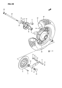 VS1400 Rear wheel complete assy