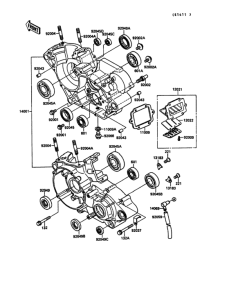 KX125 Картер двигателя