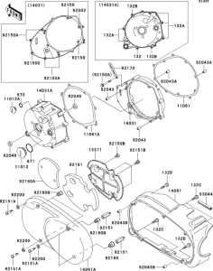  Левая крышка двигателя