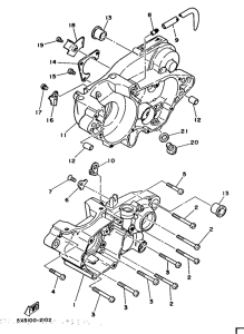 YZ250 Картер двигателя