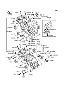 KX125 Картер двигателя