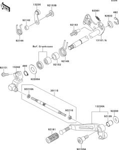 ZX1000 Механизм переключения передач