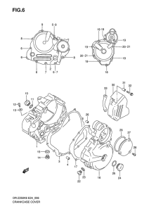 DR-Z250 Crankcase cover ass`y  (v