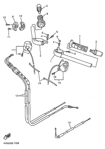 YZF1000R Steering handle. cable