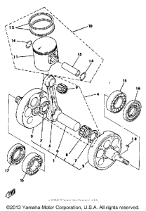 YZ465H Коленвал,поршни