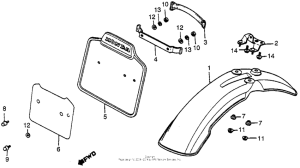 XR80 Front fender + number plate 83-84