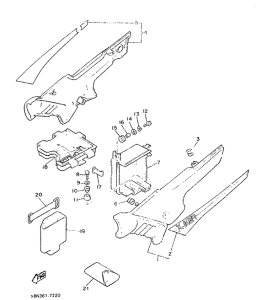 XJ900F Side cover  /  oil tank