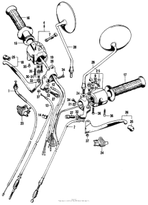 SL100 Turn signal + lighting switch + cable