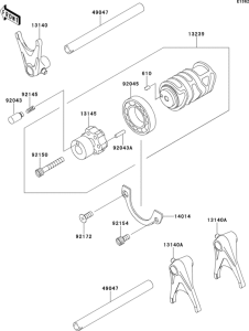 EJ800 Валы и вилки переключения передач