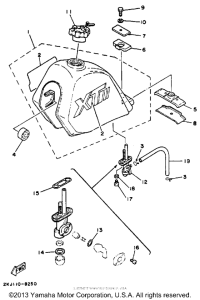 XT350B Топливный бак