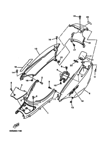 YP125D Боковая крышка