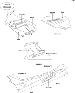 ZX500 Decal(red / rose)(zx500-c1)