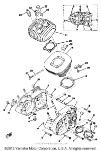 YZ100D Cylinder - crankcase