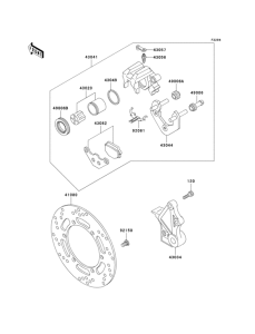 KL650 Задний тормоз