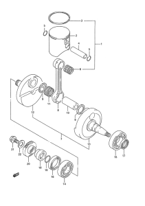 RMX250 Вал коленчатый