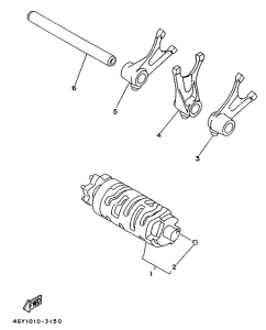 TT250R Shift cam. fork