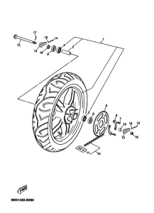 TZR50 Rear wheel complete assy