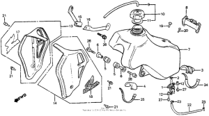 CR125R Fuel tank + radiator shroud 83
