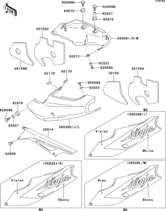 ZX900 Side covers / chain cover(zx900-b2)