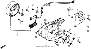 XR500 Left crankcase cover + alternator
