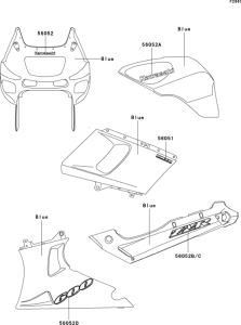 ZX600 Наклейки (синие)