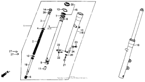 VT600C Передняя вилка