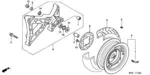 NSS250 Rear wheel complete assy