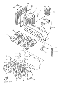 XJ900F Впускная система