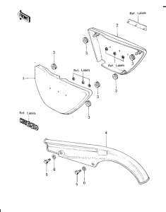 KZ650 Крышка боковая / защита цепи
