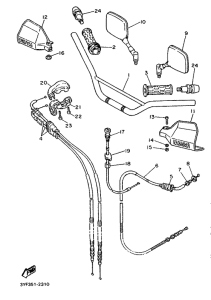 XTZ660 Steering handle. cable
