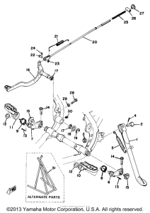 MX250B Stand - footrest - brake pedal