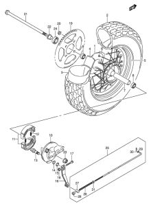 RV125 Rear wheel complete assy