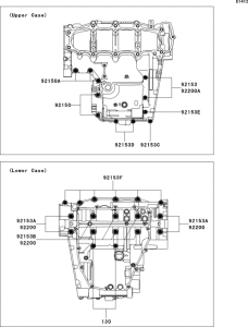 ZX636 Болты крепления картера