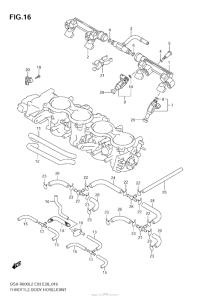 GSX-R600 Throttle Body Hose / joint (Gsx-R600L2 E33)
