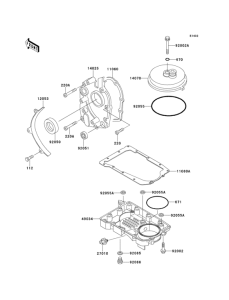 ZR550 Breather body / oil pan