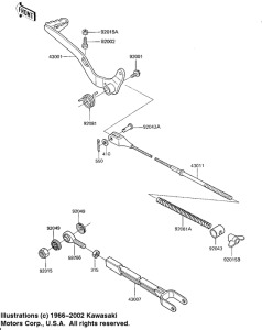 KX125 Педаль тормоза