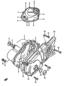 DR125 Crankcase cover ass`y  (v