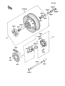 ZX900 Задняя ступица колеса