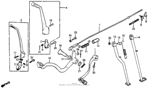 XR350R Pedal + kick starter arm